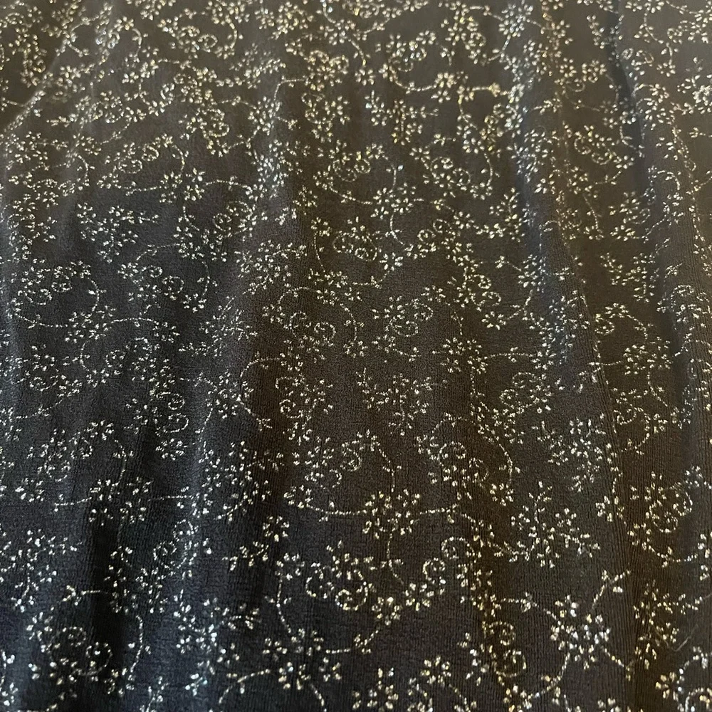 Black dress with silver flowers - Picture 2 of 3